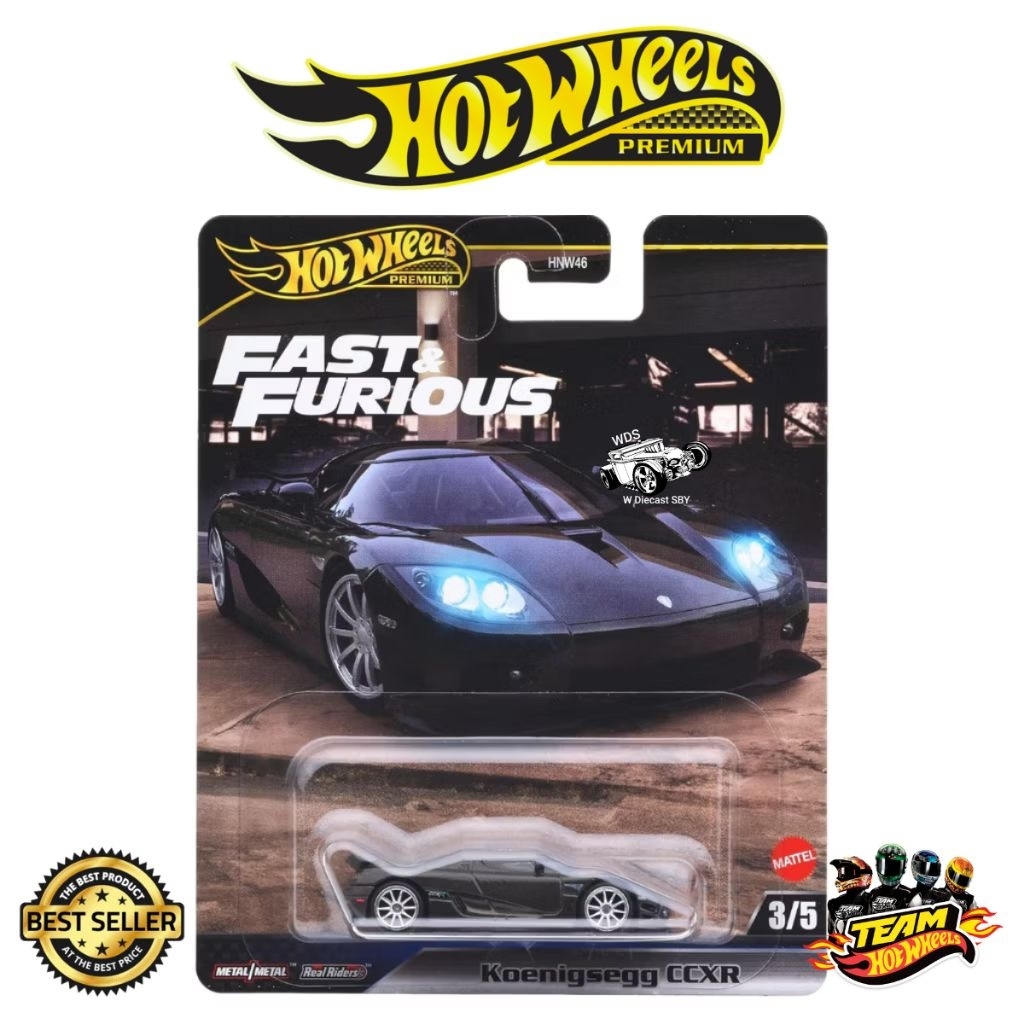 Hot Wheels Premium Koenigsegg CCXR Hitam Manis Fast & Furious FF Mainan Mobil Balap