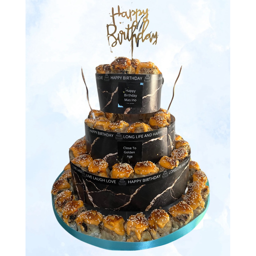 

Large Tower Dimsum | Birthday Cake | Kue Ulang Tahun | Kue Ultah | Cake Ultah | Sushi | Sushi Cake | Dimsum | Dimsum Mentai | Mentai Cake
