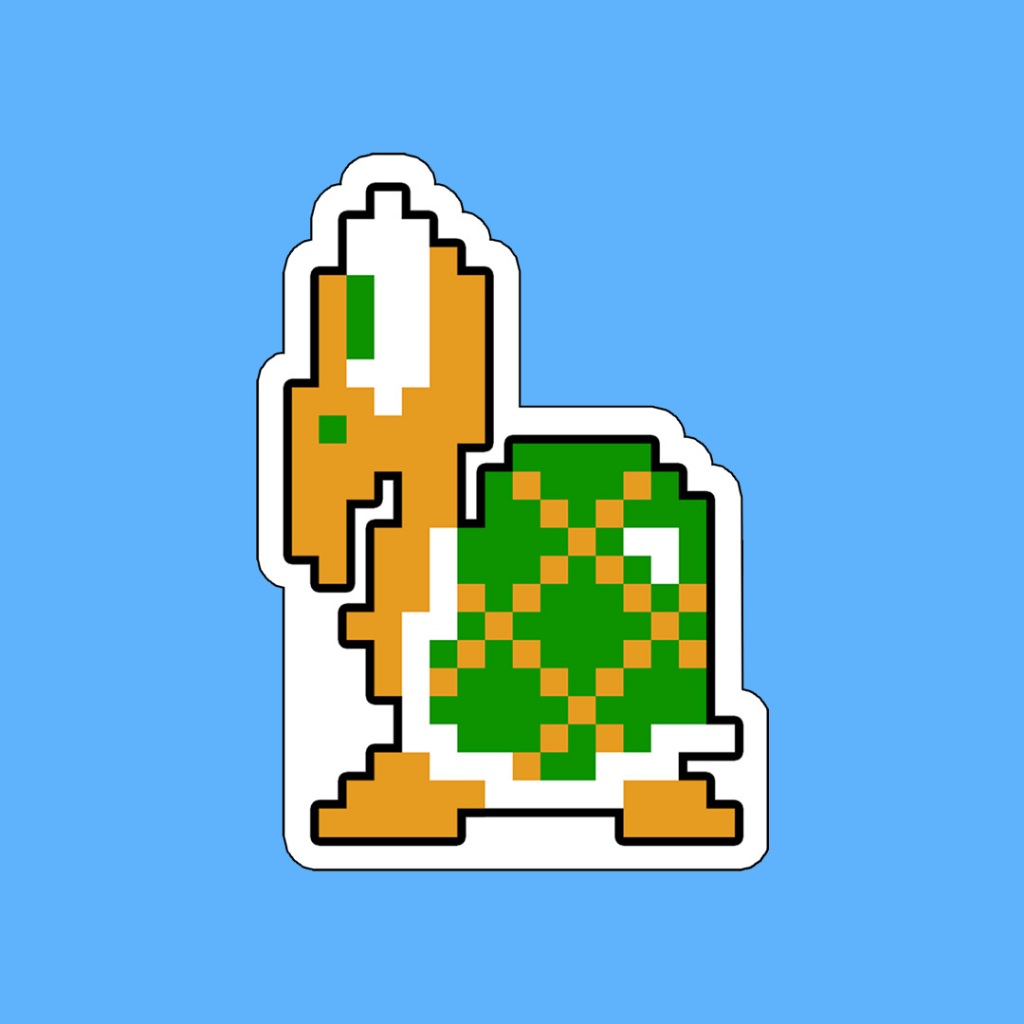 

Stiker Game Nintendo 8 Bit Mario Bros Koopa Kura Hijau Waterproof Pixel Arcade Console Sega Gameboy