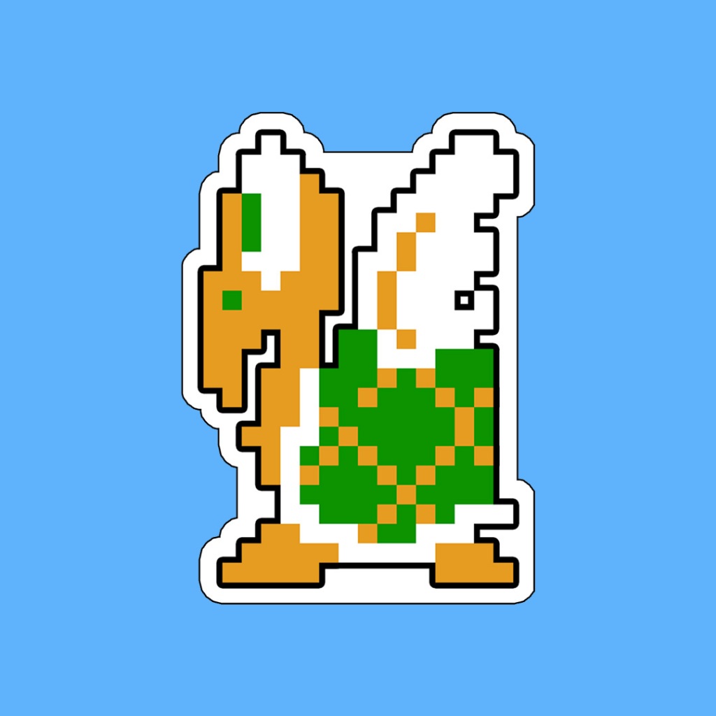 

Stiker Game Nintendo 8 Bit Mario Bros Koopa Kura Fly Green Waterproof Pixel Arcade Sega Gameboy