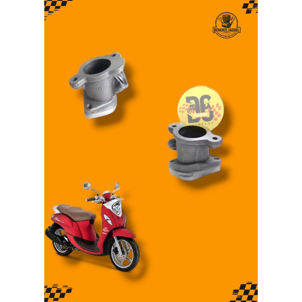 INTAKE MANIFOLD DOWNDRAFT XRIDE 125 SOUL GT MIO M3 FINO 125 UNTUK TB YAMAHA & BRAKET TALI