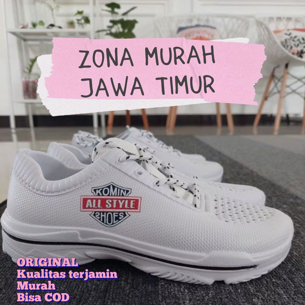 ZONA TERMURAH SEPATU KARET RINGAN ANTI AIR KOMIN ALL STYLE PUTIH