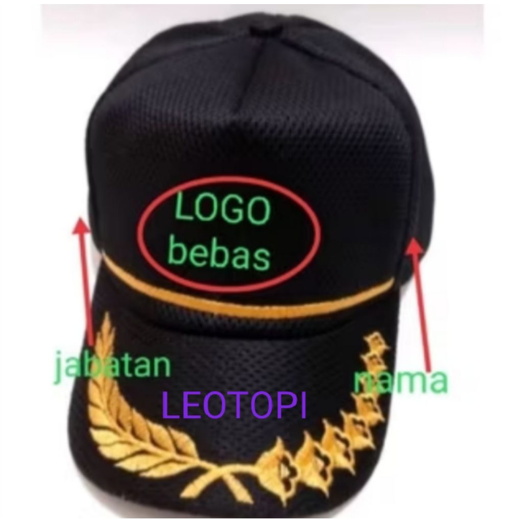 TOPI CUSTOM FREE BORDIR LOGO NAMA DAN JABATAN,COCOK UNTUK ORGANISASI.ASN.PNS.LEBAGA D