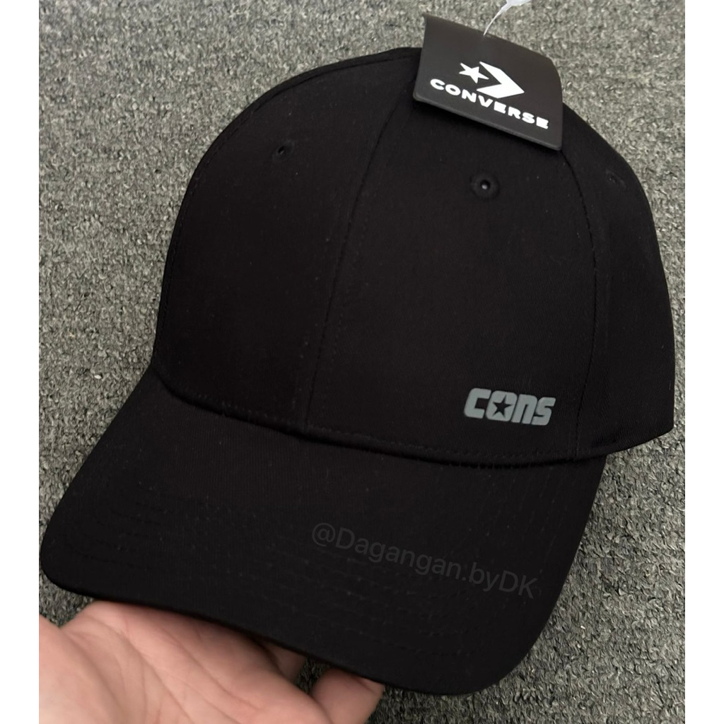 Topi Converse Cap Logo Samping Cons Original 100% Full Black