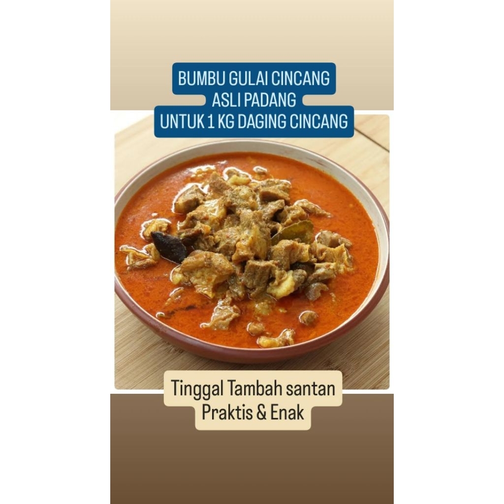 

BUMBU GULAI CINCANG DAGING/CANCANG DAGING ASLI MINANG UNTUK 1 KG DAGING