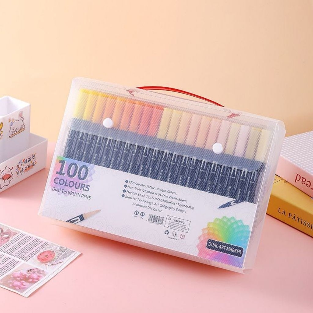 

kode Ke - READY DUAL TIP COLOR PEN / SPIDOL DUA SISI 100 warna