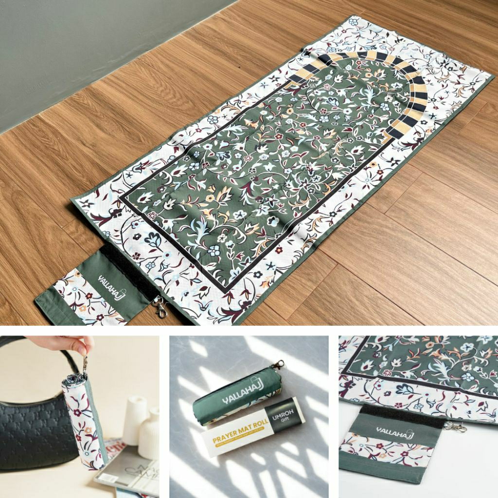 KHALEED APPAREL X YALLAHAJJ Sajadah Travel Premium Lipat/Gulung Motif Raudhah Bahan Waterproof Lapis