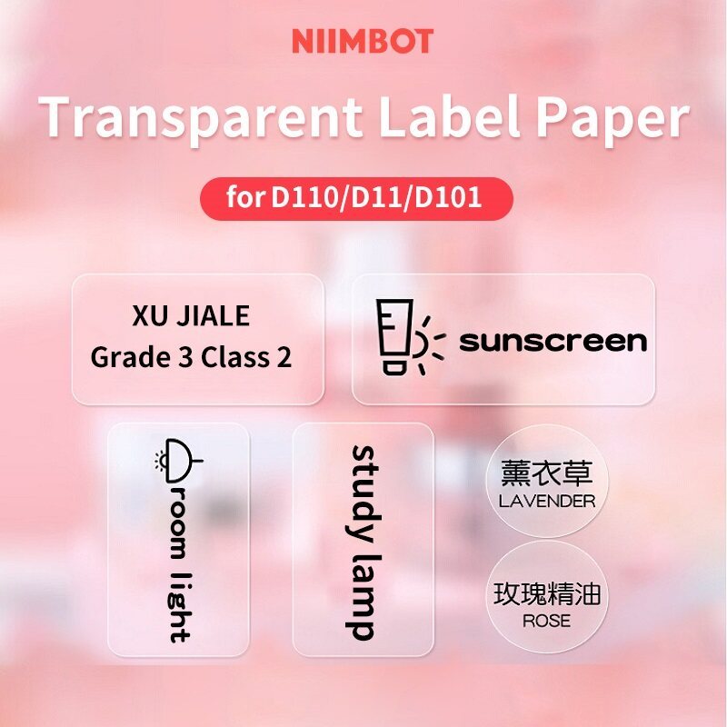

Transparan untuk Mesin Label NIIMBOT D11/D110/D101/H1S, Kertas Label Termal Berkualitas Tinggi untuk