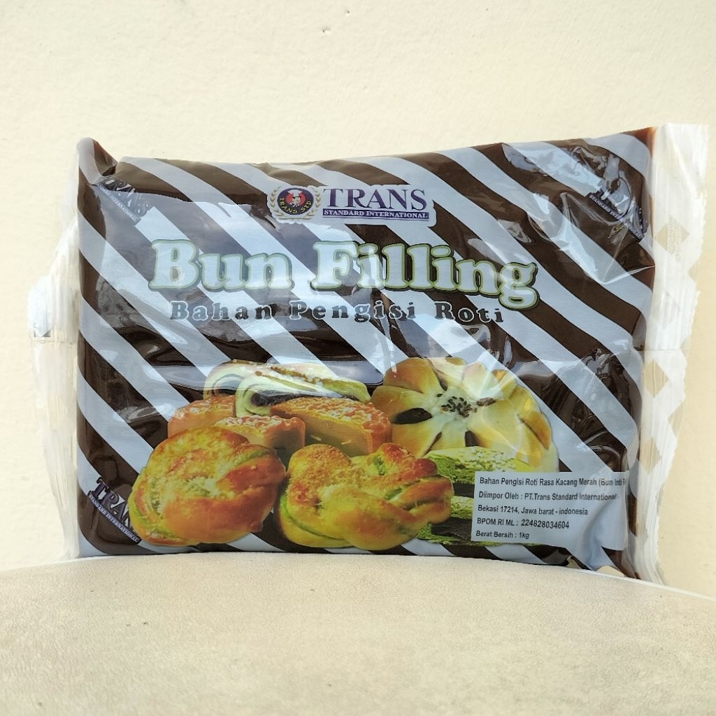 

Trans bun filling isian roti rasa kacang merah kemasan 1kg dan repack