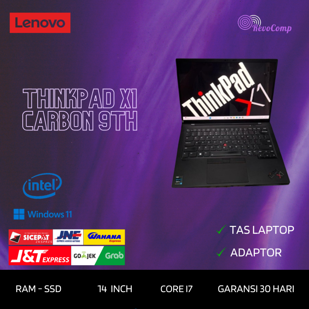 Laptop Thinkpad X1 Carbon 9th Core i7 Gen 11 Ram 16GB SSD NVME FHD IPS Win 11