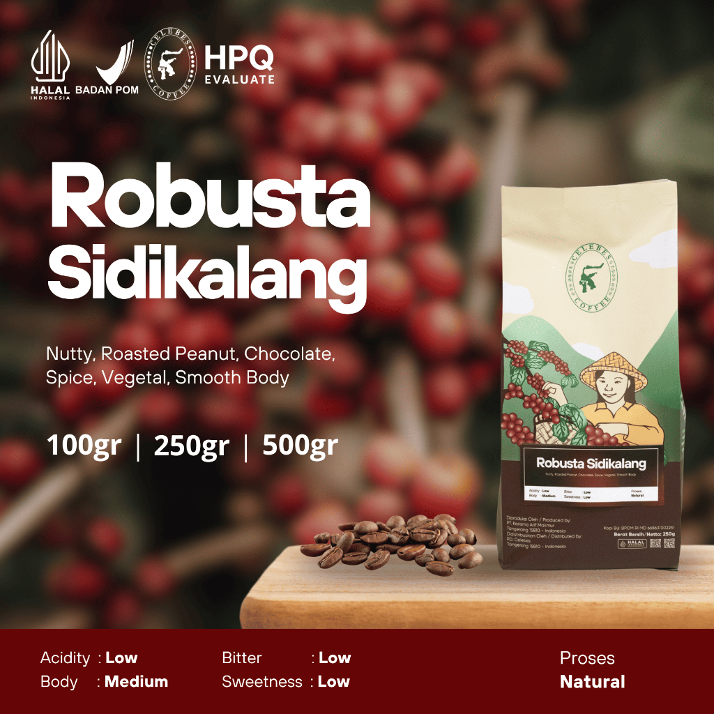 

CELEBES COFFEE - Kopi Robusta Sidikalang - 100gr / 250gr / 500gr - Biji / Bean / Bubuk