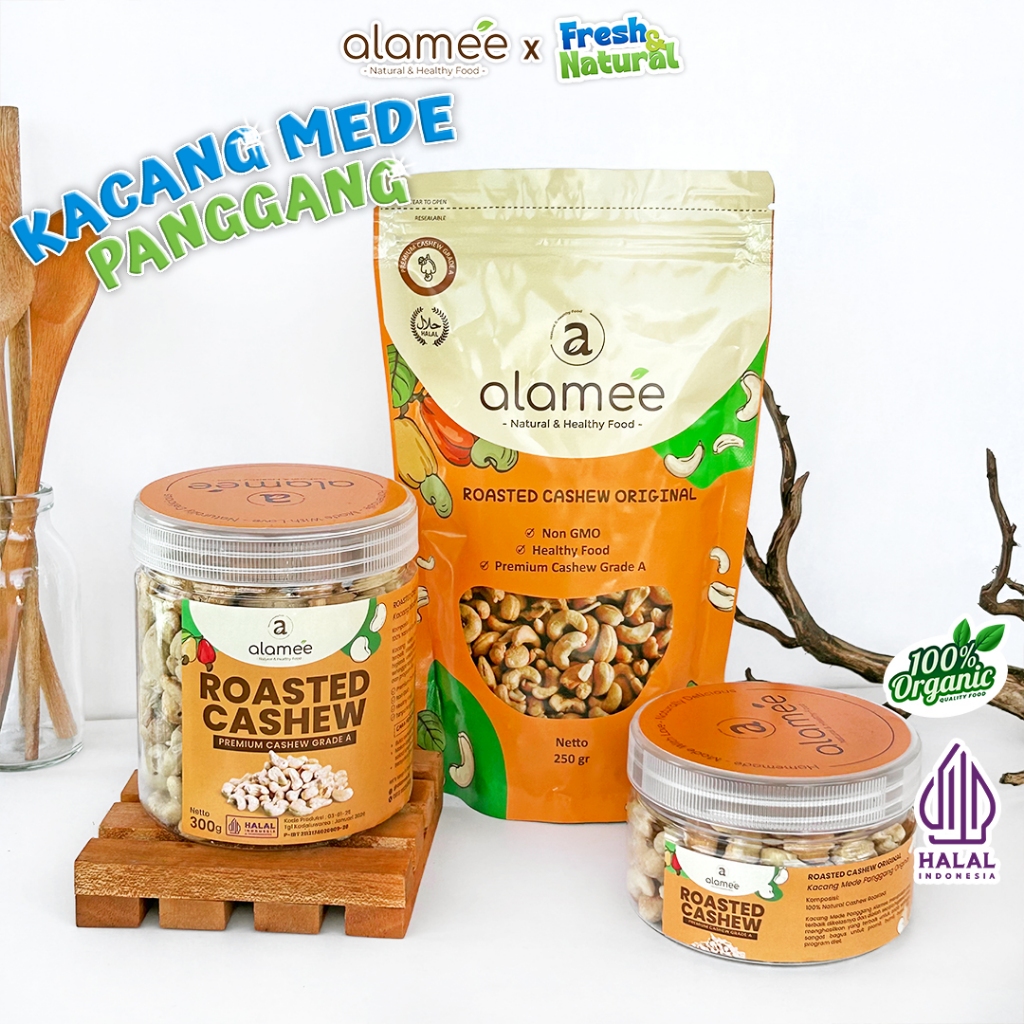 

Kacang Mede Mete Mente Cashew Panggang Roasted Oven Original Premium Grade A Utuh Matang Asli Crispy Kemasan Siap Makan Toples Tawar fresh and natural