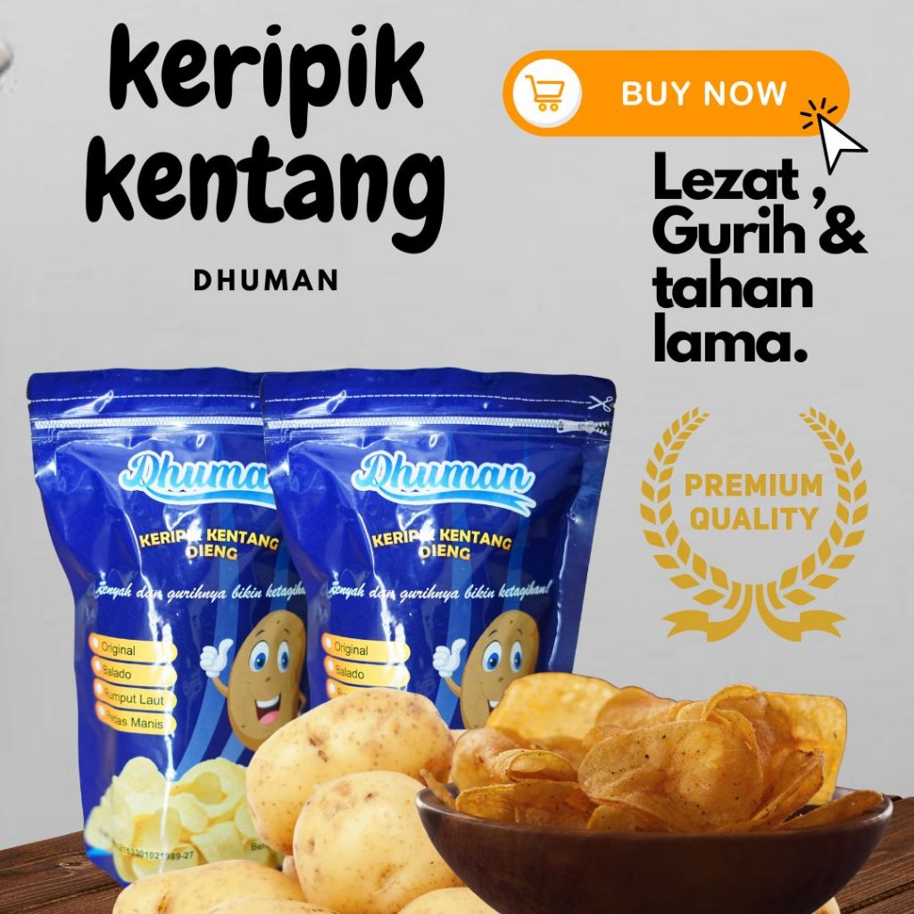 

KERIPIK KENTANG DHUMAN - RUMAH SNACK ASWATA BARA -KERIPIK KENTANG PREMIUM - CEMILAN - KERIPIK - ENAK