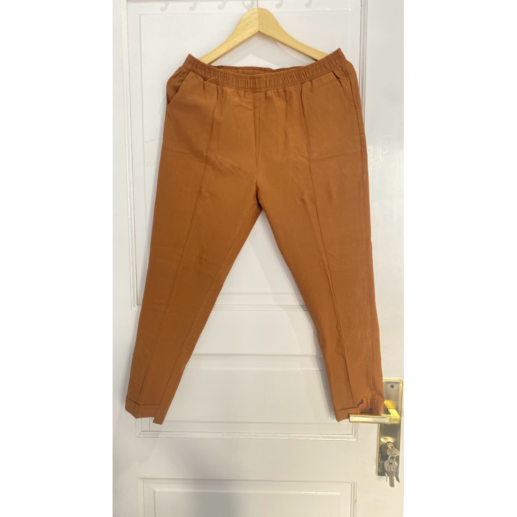 [PRELOVED] Celana Panjang Wanita Jumbo Big Size / Celana Panjang Pinggang Karet Bahan Melar Strech /