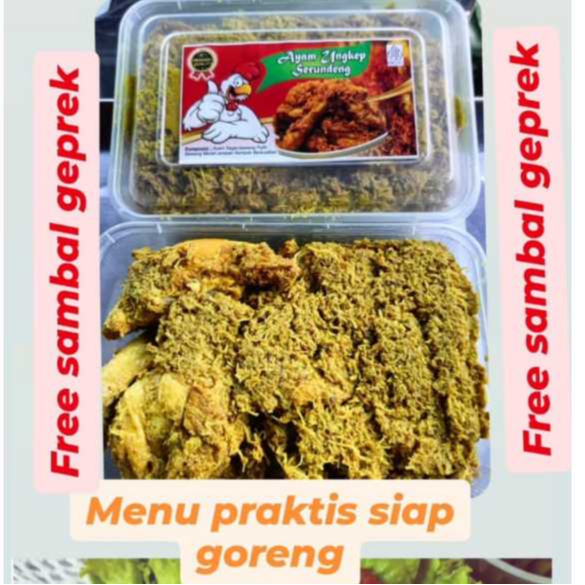 

Ayam ungkep serundeng + sambal (frozen)
