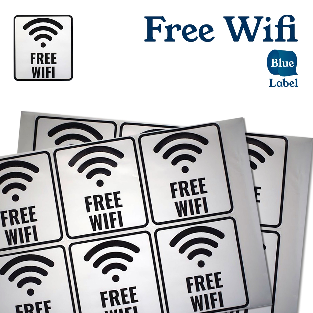

Blue Label Stiker Vynil 'Free Wifi' ukuran 10x9 cm | Stiker penanda akses wifi