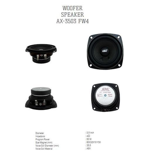 SPEAKER AUDAX 3,5 Inch Daya 50 Watt AX-3503 / AX3503 FW4 / AX 3503 FW4 / AX3503 FW4 – ORIGINAL