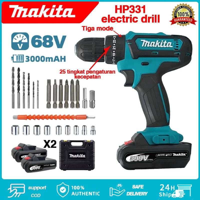 Makita Bor Listrik HP331, Mata Bor Listrik, Bor Impact, Bor Tangan Listrik, Alat Bor Obeng Listrik