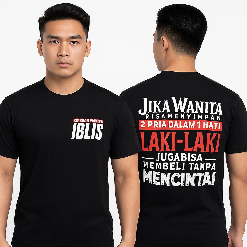 Tshirt gaya kaos kata kata KORBAN WANITA IBLIS