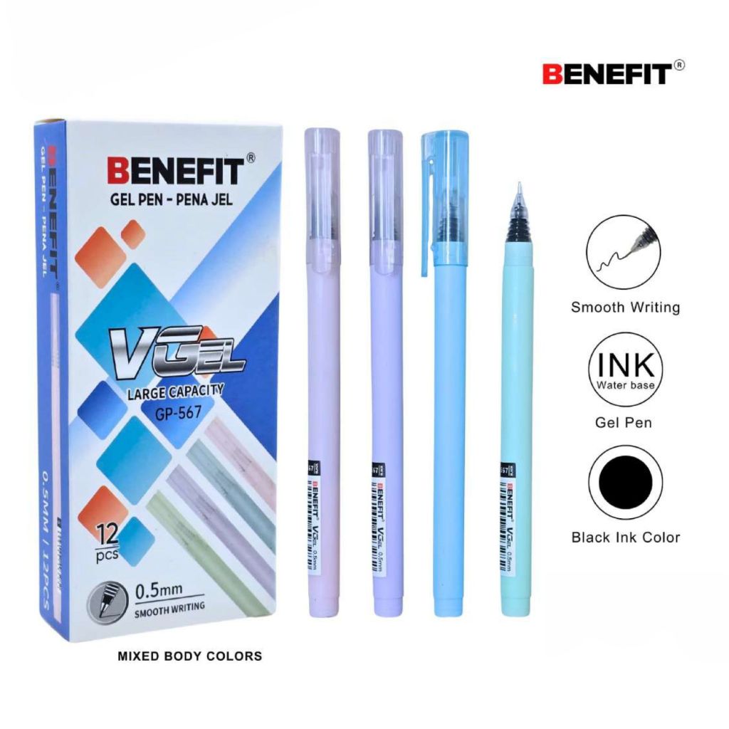 

1 LSN / 12 Pcs Gel Pen Benefit GP-567 V-GEL