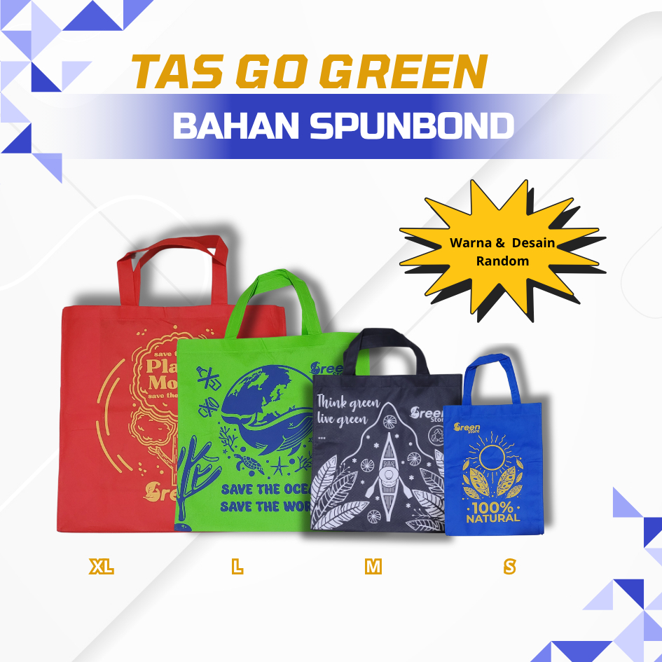 

TAS BELANJA GO GREEN / GOODIE BAG BELANJA SPUNBOND / TAS SPUNBOND SABLON GO GREEN