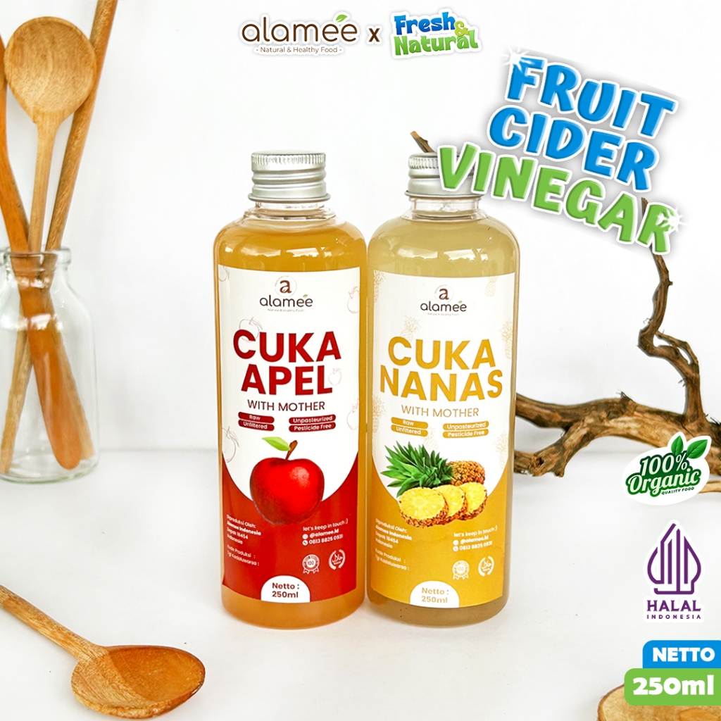 

ALAMEE Cuka Apel Nanas Original Vinegar With Mother Premium Organik Pine Apple Cider Vinegar fresh and natural