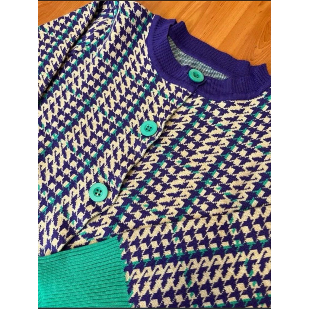 Cardigan Knit Houndstooth