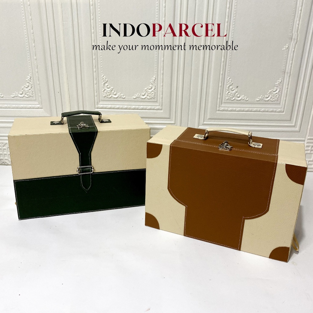 INDOPARCEL - Grandeur Case Tas Box Koper Kotak Variasi Lis Warna Tas Hantaran Serbaguna Tas Box Hamp