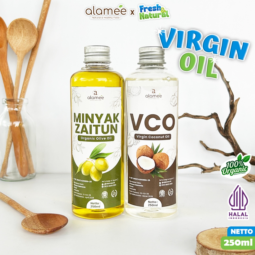 

ALAMEE Virgin Coconut Oil Minyak Zaitun Kelapa Murni Extra VCO Dapat Di minum Di masak Organik 250ml fresh and natural