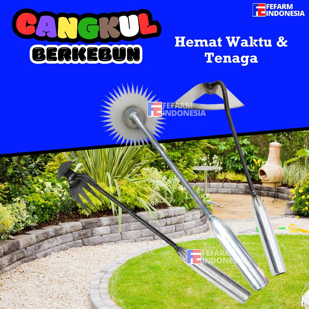 Cangkul Kecil Berkebun Besi Dengan Pacul Garuk Gali Dan Tanah Untuk Rumput Di Kebun Pertanian FEFARM