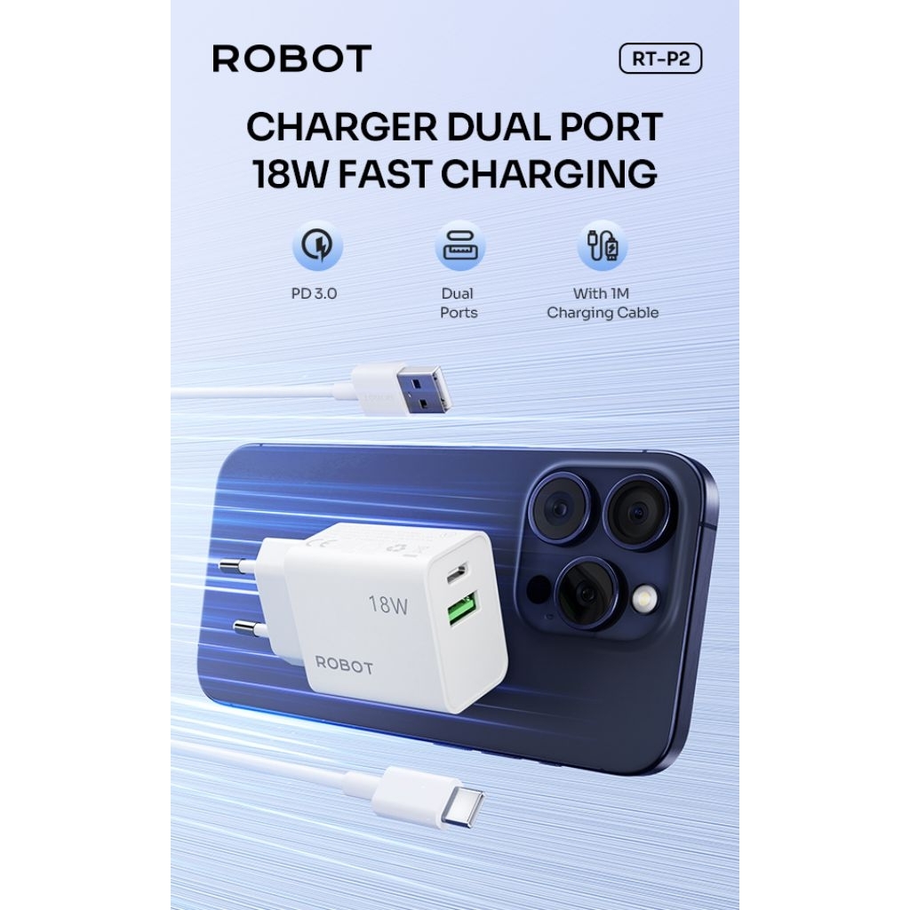 CAS HP TYPE C ANDROID FAST CHARGER SUIT ORIGINAL ROBOT RT-P2