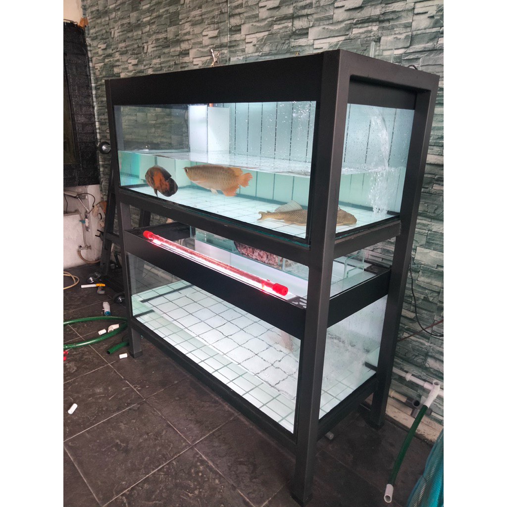 Aquarium 8mm Tingkat 2 Komplit