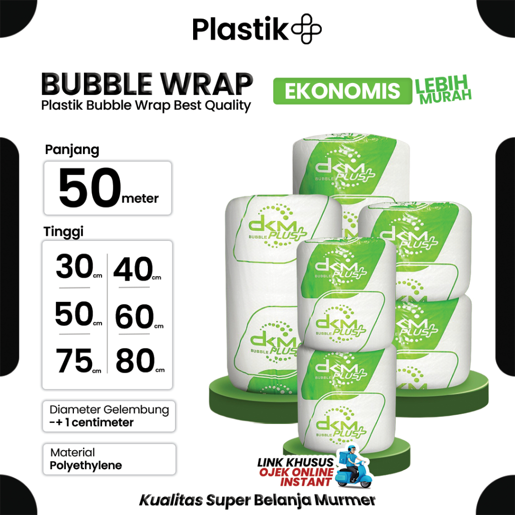 

Plastik Bubble Wrap Roll Ekonomis DKM Plus Bening 50 meter / Plastik Bubble Packing Harga Termurah