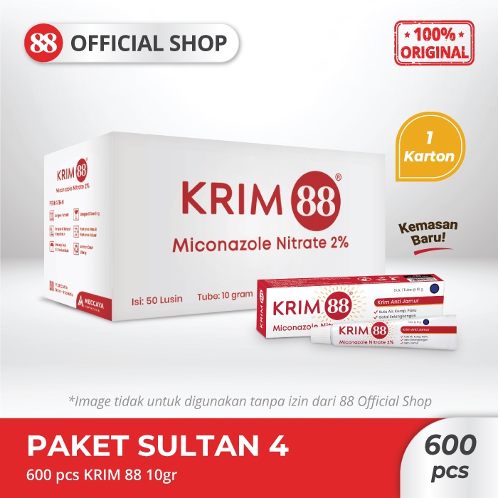 KRIM 88 ANTI JAMUR 10g 600 pcs | Krim Anti Infeksi & Gatal Jamur Miconazole Nitrate 2% | Cepat Meres