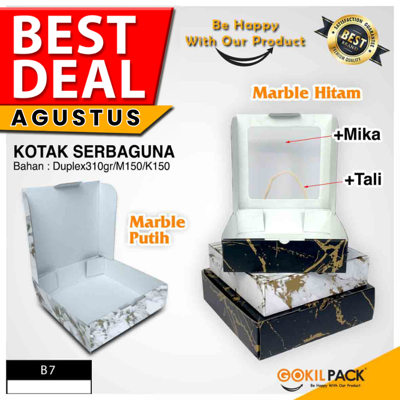 

Kotak Kado Baju - Kotak Mika Marble - Kotak Souvenir - 25x25x7 - B7