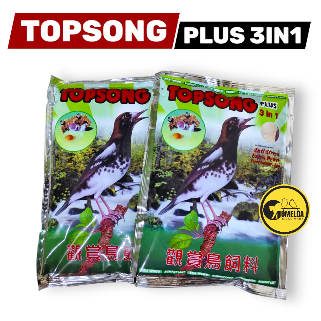 Topsong Plus 3 In 1 Voer Burung Murai Kacer