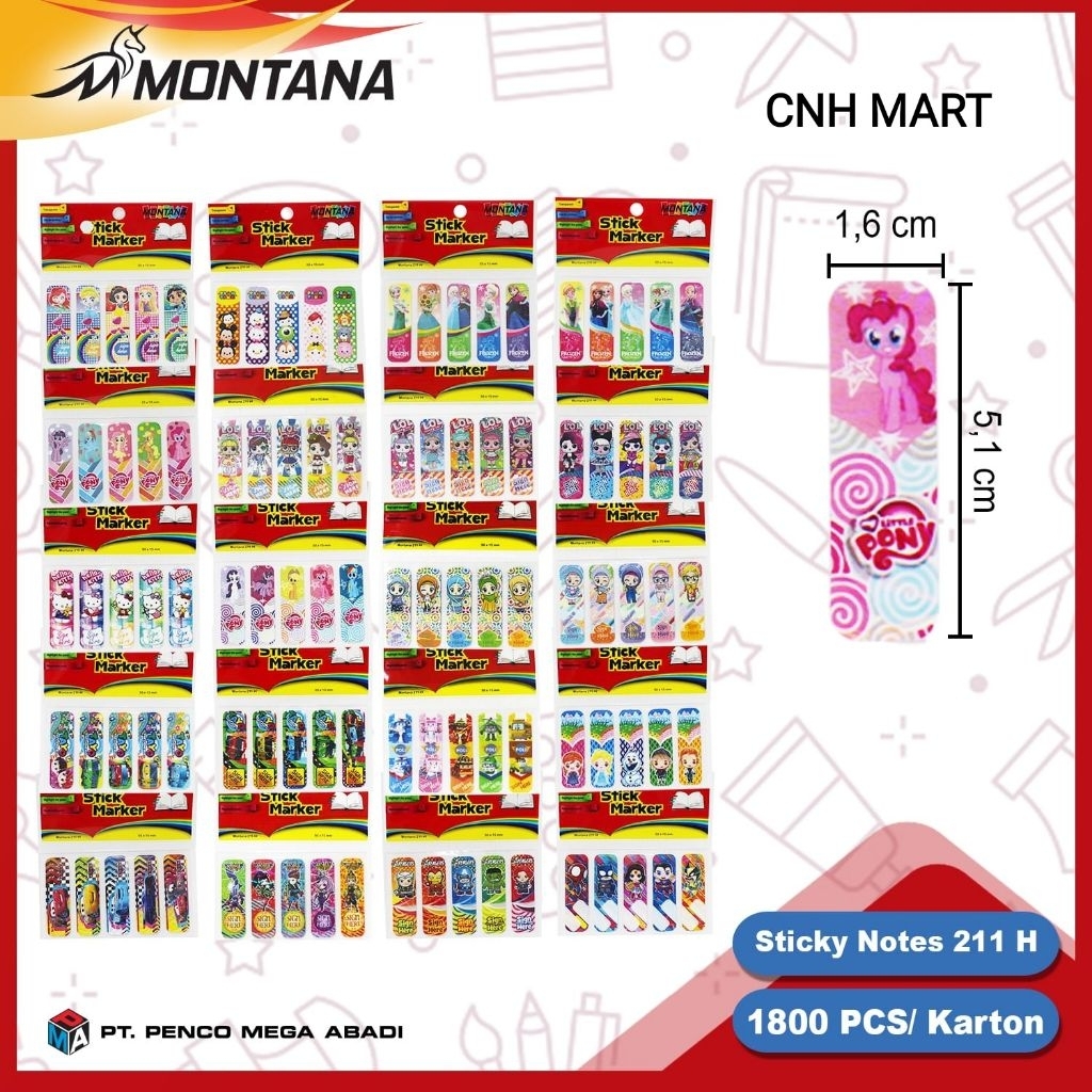 

(100)PCS - Memo Stik - Sticky Note Montana 211-H - Memo Tempel Kertas Hologram Sesuai Gambar Saja