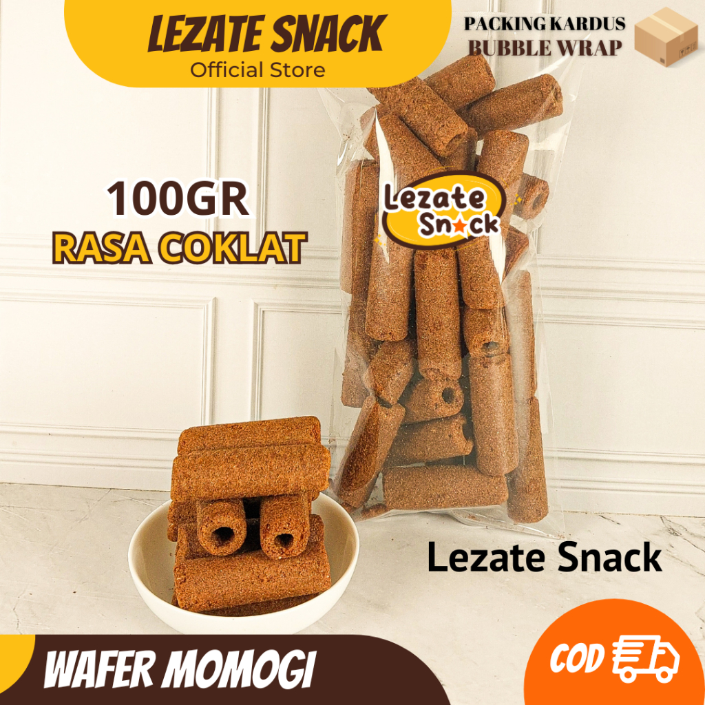 Momogi Kiloan Coklat Potong 100GR Murah Enak / Green Stick SIPP Coklat Wafer Rol Snack Yola Yola Mom