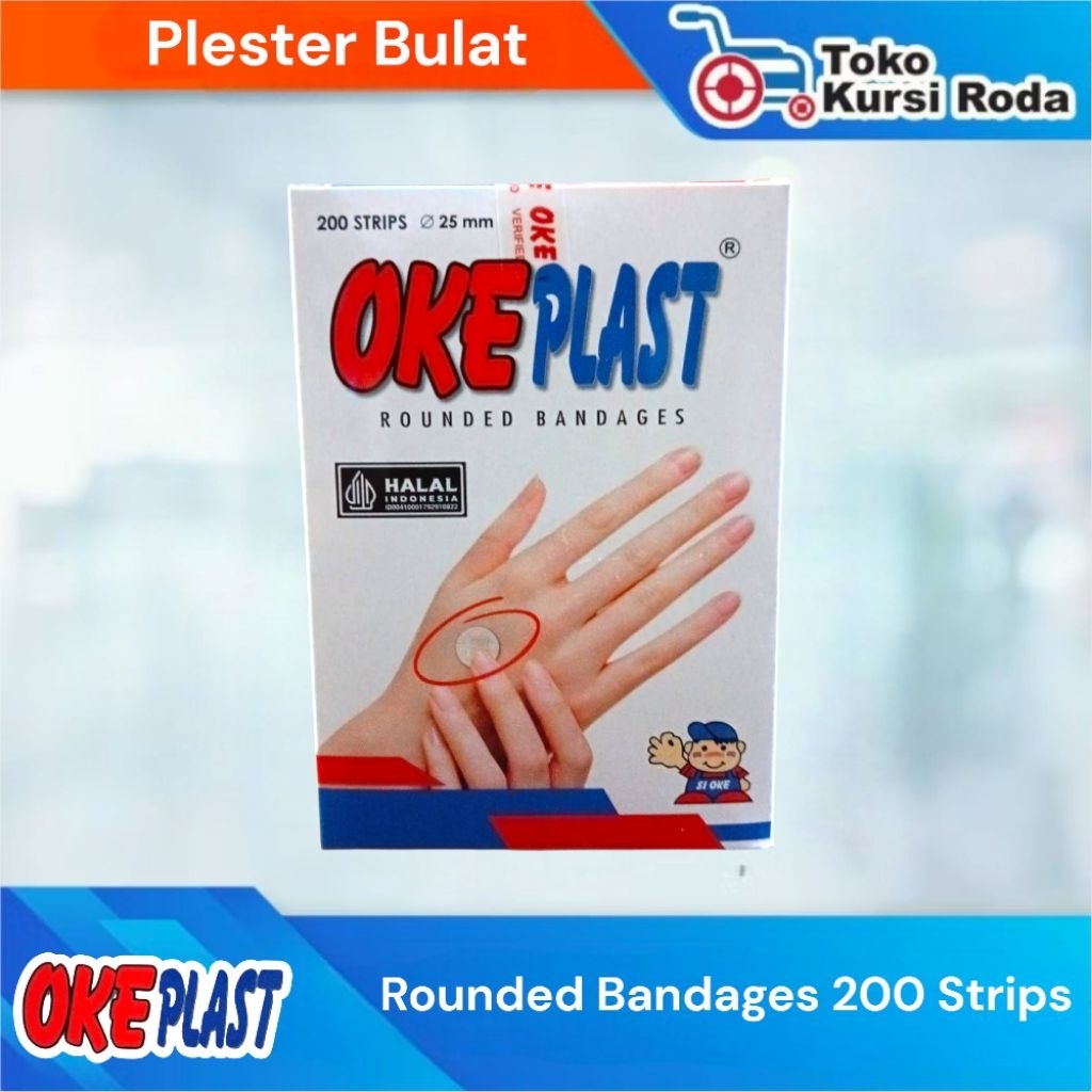 OKEPLAST Plester Bulat 200strip/bok