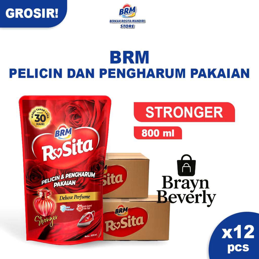 Grosir Parfum Laundry Asli Mawar; BRM Refill; All Varian; 12 X 900 ml