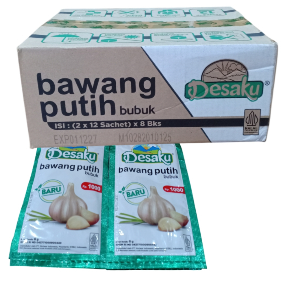 

Desaku Bawang Putih Bubuk 1 Bag Isi 24 Sachet / Desaku Bawang Putih Bubuk dus karton