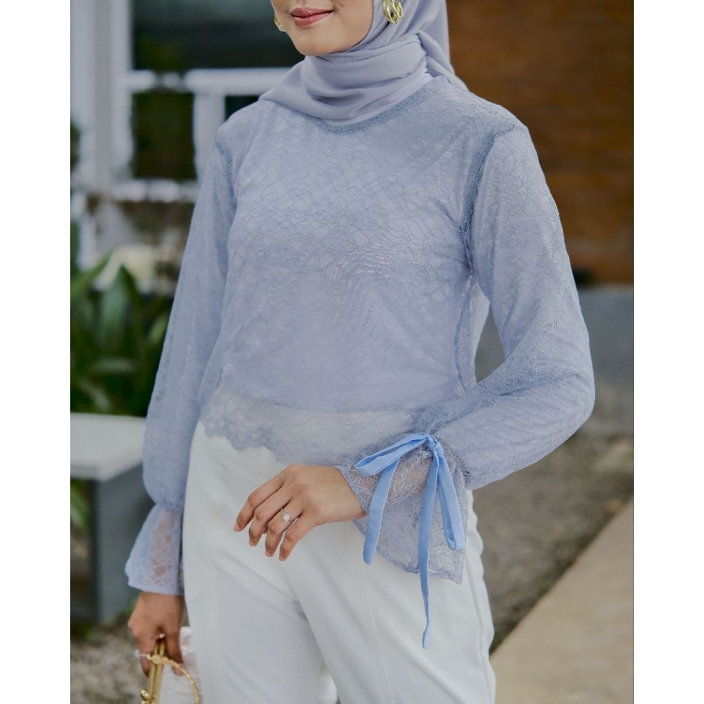 Blouse Crop brokat cantily / blus brokat kondangan / baju atasan kondangan / Ajmala