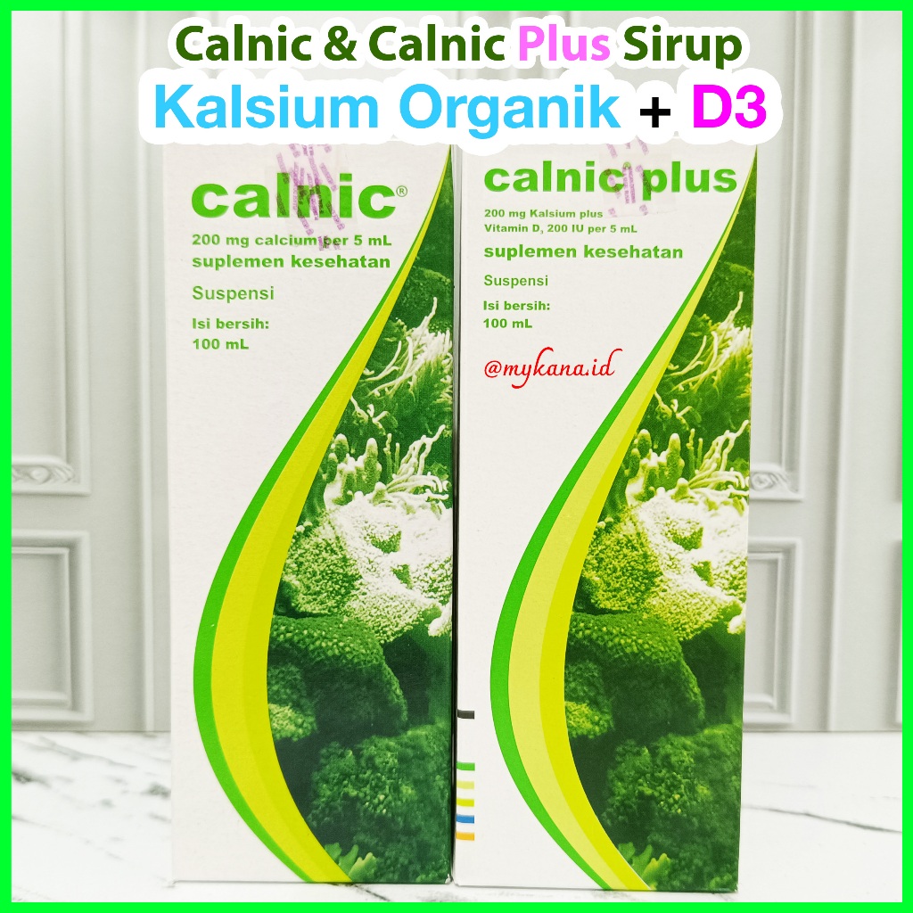 CALNIC PLUS Sirup Suspensi 100 ml - Kalsium Organik Aquamin D3 Tumbuh Kembang Tulang Anak Gracia