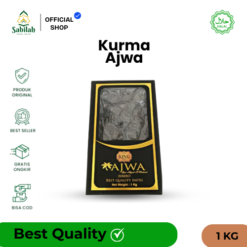 

Kurma Ajwa 1 Kg Premium | Kurma Nabi | Manis Legit & Bertekstur Lembut