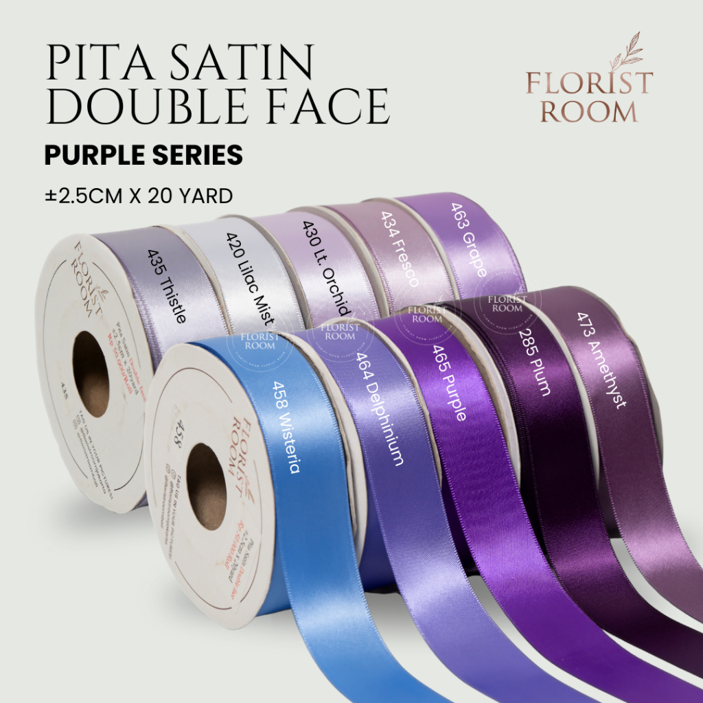 

Pita Satin Double Face ±2.5cm x 20yard Purple Series
