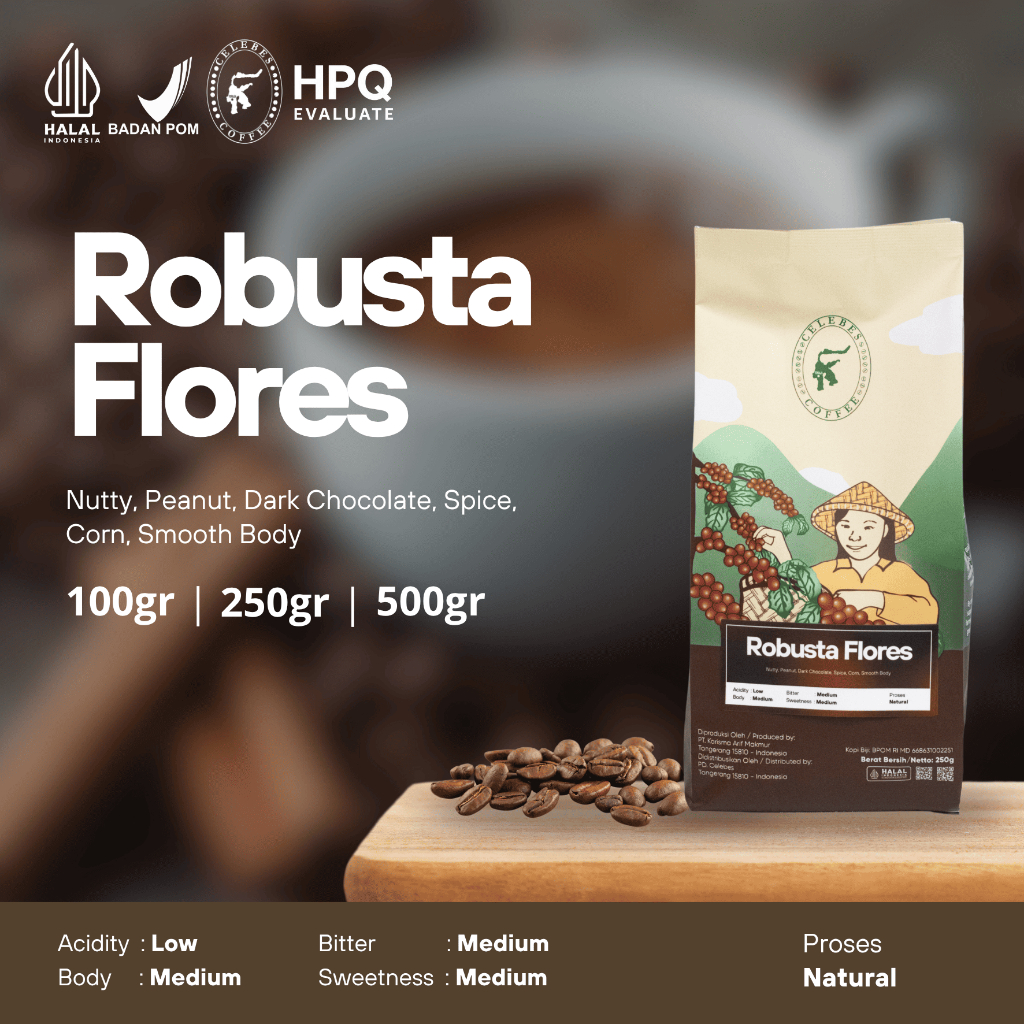 

CELEBES COFFEE - Kopi Robusta Flores Manggarai - 100gr / 250gr / 500gr - Biji / Bean / Bubuk