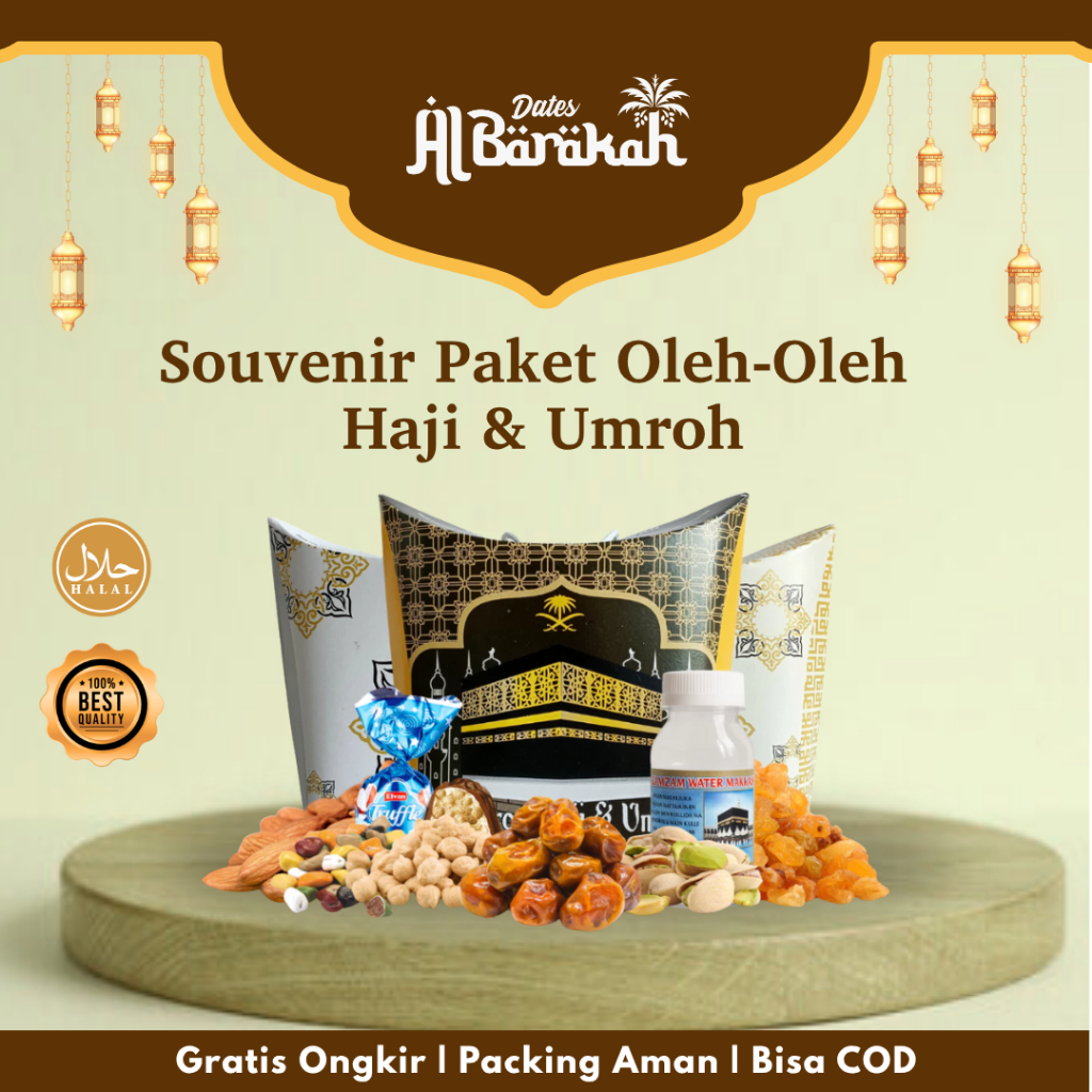 

Paket Lengkap Oleh-oleh Haji & Umroh Hampers Isi Kurma, Kismis, Kacang Arab, Coklat, Air Zam Zam