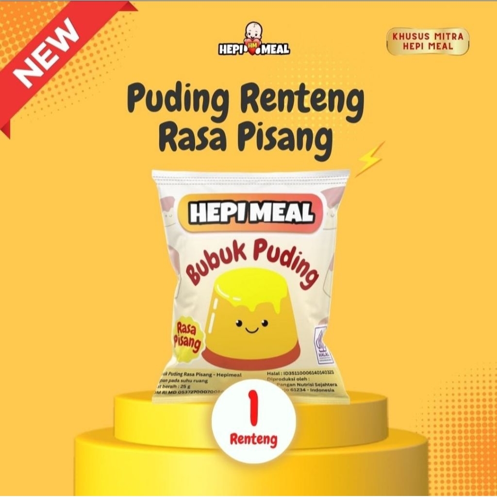 

Puding susu Rasa buah Pisang renteng Hepimeal Isi 10 pcs