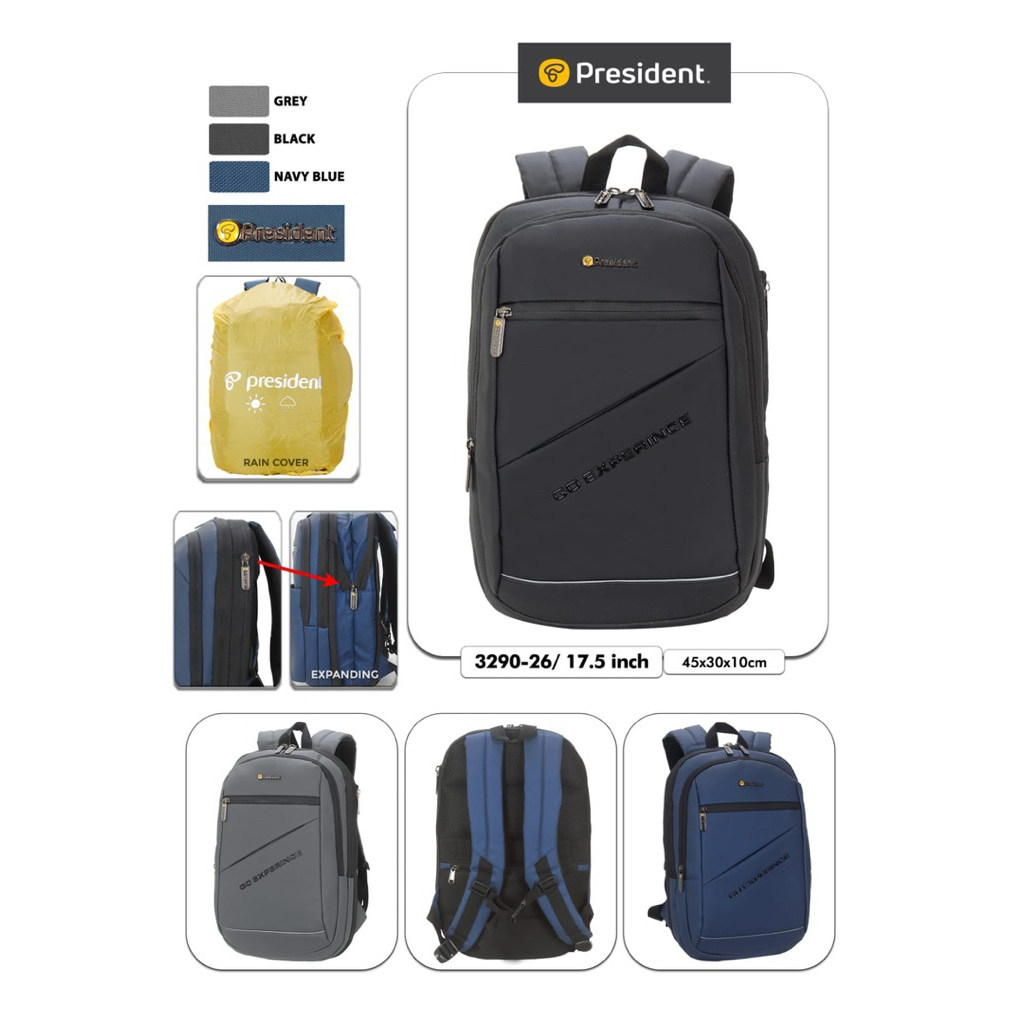 PRESIDENT - TAS RANSEL PRESIDENT 3290 -26 - BACKPACK PRESIDENT EXPANDING - TAS LAPTOP 16 inch