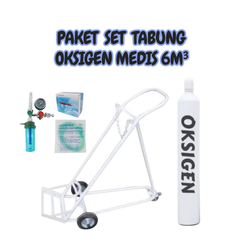 Paket Lengkap Tabung Oksigen Medis 6m3